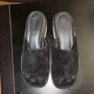 Vince Black Slide Sandals